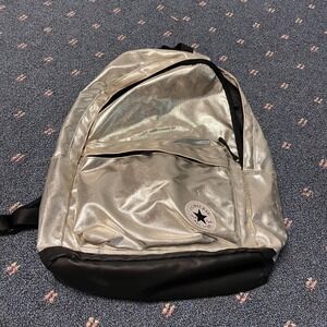 Converse Chuck Taylor Backpack Metallic Silver Black School Logo Skate Walking